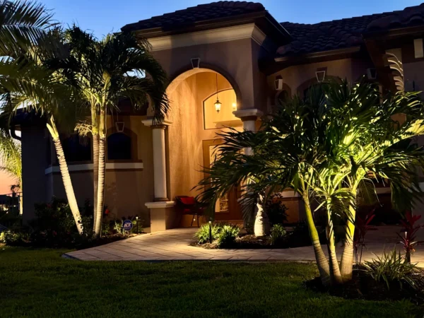 Waterfront Estate Outdoor Lighting Design in Cape Coral, FL