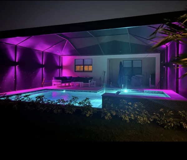 Lanai & Pool Lighting with RGBW Accent Design